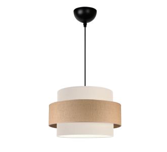 Φωτιστικό οροφής Fozy pakoworld ύφασμα σε κρέμα-φυσικό απόχρωση Φ30x22εκ |  Οροφής στο espiti