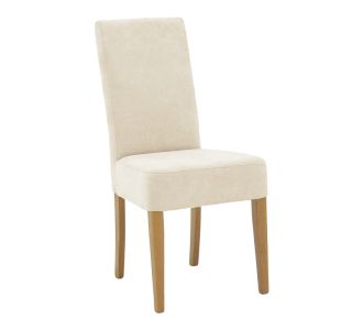 Καρέκλα Ditta pakoworld ύφασμα σε γκρι-μπεζ απόχρωση με πόδι μασίφ ξύλο σε καρυδί απόχρωση |  Καρέκλες στο espiti