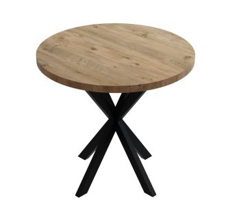 Τραπέζι Kalipso pakoworld μελαμίνη σε φυσική απόχρωση και μαύρο μεταλλικό πόδι Φ70x75εκ |  Τραπέζια στο espiti