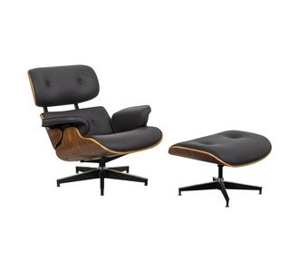 Πολυθρόνα-υποπόδιο relax Jenna pakoworld μαύρο pu- plywood καρυδί-βάση χρωμίου 82x92x82εκ |  Πολυθρόνες σαλονιού στο espiti