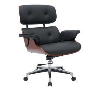 Καρέκλα γραφείου διευθυντή Kobane pakoworld μαύρο pu-βάση χρωμίου 84x75x113.5εκ |  Καρέκλες γραφείου στο espiti