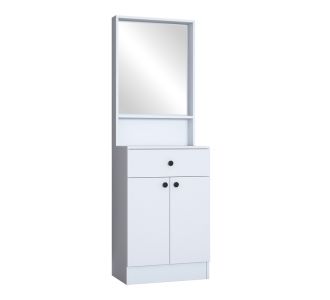 Έπιπλο εισόδου Rockder pakoworld λευκό μελαμίνης 60x35.5x182.8εκ |  Βιτρίνες - Έπιπλα εισόδου στο espiti