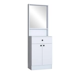 Έπιπλο εισόδου Rockder pakoworld λευκό μελαμίνης 60x35.5x182.8εκ |  Βιτρίνες - Έπιπλα εισόδου στο espiti