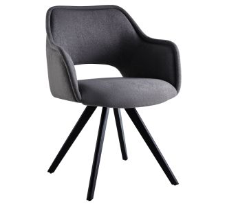 Πολυθρόνα Soreyia pakoworld περιστρεφόμενη ανθρακί ύφασμα-πόδι μαύρο μέταλλο 63x59x83εκ |  Πολυθρόνες τραπεζαρίας στο espiti