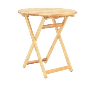 Τραπέζι Letna pakoworld πτυσσόμενο μασίφ ξύλο οξιάς σε φυσική απόχρωση Φ70x75εκ |  Τραπέζια κήπου στο espiti