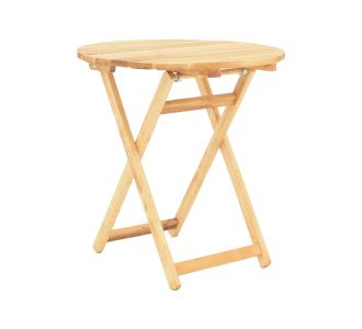Τραπέζι Letna pakoworld πτυσσόμενο μασίφ ξύλο οξιάς σε φυσική απόχρωση Φ60x74.5εκ |  Τραπέζια κήπου στο espiti