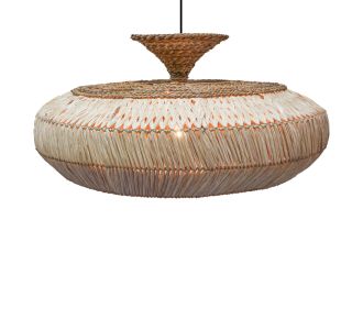 Φωτιστικό οροφής Lafrene Inart sisal σε φυσικό χρώμα Φ90x43εκ |  Φωτιστικά  στο espiti