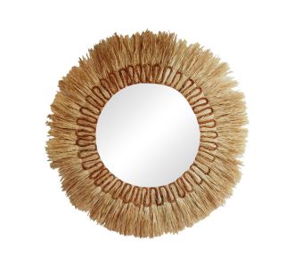 Καθρέπτης Oviele Inart sisal σε φυσικό χρώμα Φ95x4εκ |  Διακοσμητκά στο espiti