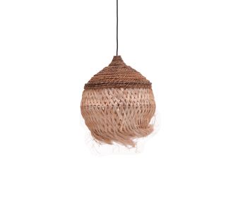 Φωτιστικό οροφής Fiorine Inart abaca σε φυσικό χρώμα Φ35x45εκ |  Φωτιστικά  στο espiti