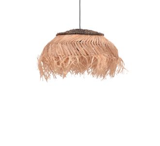 Φωτιστικό οροφής Hengiole Inart sisal σε φυσικό-μαύρο χρώμα Φ60x40εκ |  Φωτιστικά  στο espiti