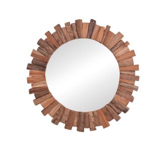 Καθρέπτης Rounder pakoworld teak ξύλο σε φυσική απόχρωση Φ80x4εκ |  Διακοσμητκά στο espiti