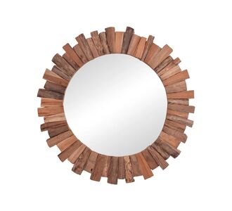 Καθρέπτης Rounder pakoworld teak ξύλο σε φυσική απόχρωση Φ80x4εκ |  Διακοσμητκά στο espiti