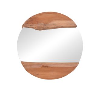 Καθρέπτης Alkmen pakoworld teak ξύλο σε φυσική απόχρωση Φ60x4εκ |  Διακοσμητκά στο espiti