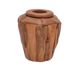 Διακοσμητικό βάζο Archean pakoworld teak ξύλο σε φυσική απόχρωση Φ30x30εκ |  Διακοσμητκά στο espiti
