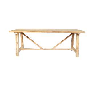 Τραπέζι Luxous pakoworld teak ξύλο σε φυσική απόχρωση 220x100x78εκ |  Τραπέζια στο espiti