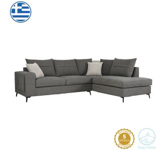Γωνιακός καναπές αριστερή γωνία Montana pakoworld ποντικί ύφασμα με μαξιλάρια σε απόχρωση ανοιχτό γκρι 275x215x93εκ |  Κατόπιν Παραγγελίας στο espiti