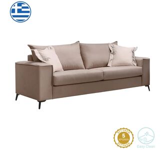 Καναπές Verona pakoworld 3θέσιος μόκα ύφασμα με μαξιλάρια σε κρεμ απόχρωση 225x93x100εκ |  Καναπέδες στο espiti