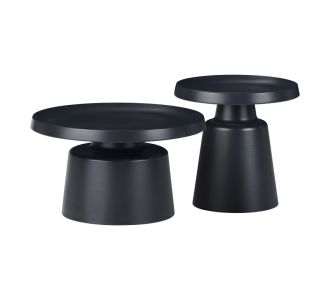 Τραπέζια σαλονιού Ginoze Inart σετ 2τεμ μέταλλο σε μαύρη απόχρωση |  Τραπεζάκια σαλονιού στο espiti