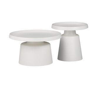 Τραπέζια σαλονιού Ginoze Inart σετ 2τεμ μέταλλο σε λευκή απόχρωση |  Τραπεζάκια σαλονιού στο espiti