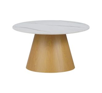 Τραπέζι σαλονιού Soleire Inart λευκό μαρμάρου sintered stone Φ70x40εκ |  Τραπεζάκια σαλονιού στο espiti