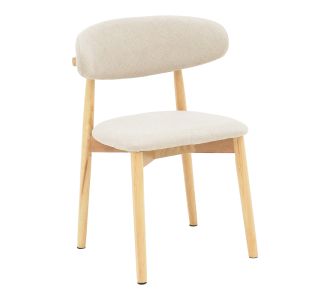 Καρέκλα Ubene pakoworld rubberwood και ύφασμα σε φυσική και μπεζ απόχρωση 46x58x79εκ |  Καρέκλες στο espiti