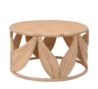 Τραπέζι σαλονιού Siderty pakoworld rattan σε φυσική απόχρωση Φ80x45εκ |  Τραπεζάκια σαλονιού στο espiti
