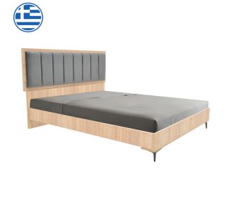 Κρεβάτι διπλό Monacol pakoworld σε φυσική με ανθρακί απόχρωση 160x200εκ |  Κρεβάτια στο espiti