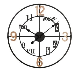 Ρολόι τοίχου Plusser Inart μέταλλο σε μαύρη απόχρωση 60x2.5x60εκ |  Ρολόγια στο espiti