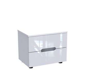 Κομοδίνο Afina pakoworld mdf σε λευκή glossy απόχρωση 50x35x41εκ |  Κομοδίνα στο espiti