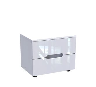 Κομοδίνο Afina pakoworld mdf σε λευκή glossy απόχρωση 50x35x41εκ |  Κομοδίνα στο espiti