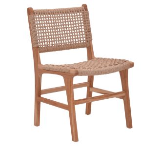 Καρέκλα Sponze pakoworld σκελετός teak ξύλο- pe σχοινί σε φυσική απόχρωση 50x58x85εκ |  Καρέκλες στο espiti