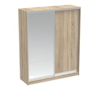 Ντουλάπα δίφυλλη συρόμενη με καθρέφτη Aparador pakoworld σε sonoma απόχρωση 180x60x220εκ |  Ντουλάπες ρούχων στο espiti