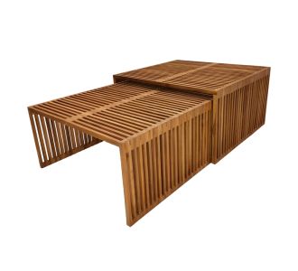 Τραπέζι Tinnie I pakoworld σετ 2τεμ teak ξύλο σε φυσική απόχρωση |  Τραπέζια στο espiti