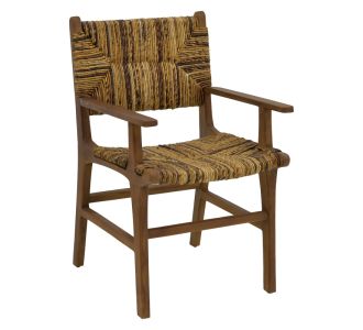 Πολυθρόνα Refane pakoworld φυσικό teak ξύλο-ψάθα 55x60x85εκ |  Καρέκλες στο espiti