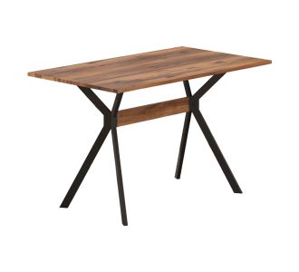 Τραπέζι Laluka pakoworld με μαύρα μεταλλικά πόδια σε καρυδί απόχρωση 120x70x74εκ |  Τραπέζια στο espiti