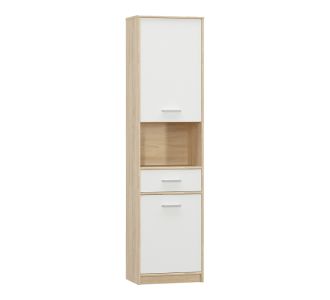 Ντουλάπα στήλη Letto pakoworld σε oak - λευκό ματ απόχρωση 50,2x34,3x195εκ |  Ντουλάπες ρούχων στο espiti