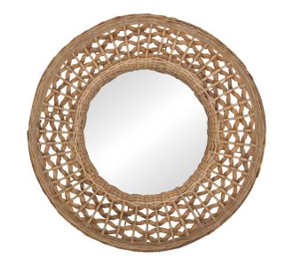 Καθρέπτης Mazun Inart  ξύλο σε φυσική απόχρωση Φ60x8εκ |  Διακοσμητκά στο espiti