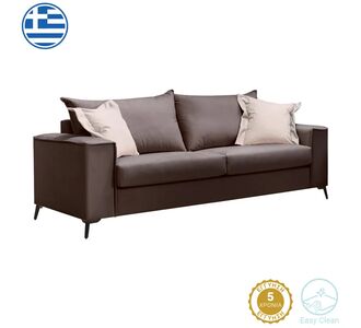 Καναπές Verona pakoworld 3θέσιος ανθρακί ύφασμα με μαξιλάρια σε μπεζ απόχρωση 225x93x100εκ |  Καναπέδες στο espiti