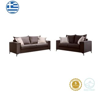Σετ σαλονιού 2τεμ Verona pakoworld ανθρακί ύφασμα με μαξιλάρια σε μπεζ απόχρωση |  Καναπέδες στο espiti