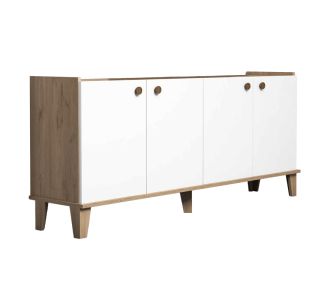 Μπουφές Lethak pakoworld σε oak-λευκή απόχρωση 180x41x78εκ |  HOT DEALS στο espiti