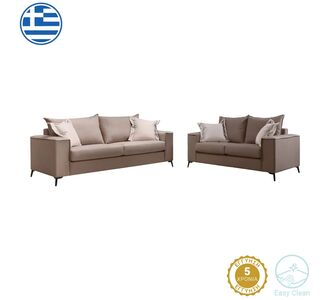 Σετ σαλονιού 2τεμ Verona pakoworld μόκα ύφασμα με μαξιλάρια σε κρεμ απόχρωση |  Καναπέδες στο espiti