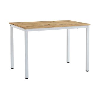 Τραπέζι Witte pakoworld MDF/Metal σε sonoma απόχρωση με λευκο πόδι 110x70x76εκ |  Τραπέζια στο espiti