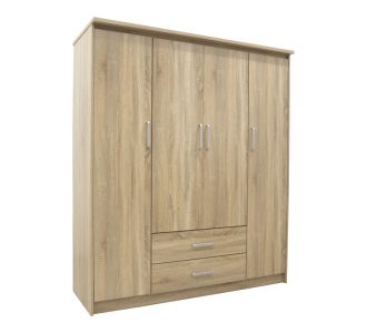 Ντουλάπα ρούχων τετράφυλλη Olympus pakoworld σε φυσική απόχρωση 159x57x183εκ |  Ντουλάπες ρούχων στο espiti