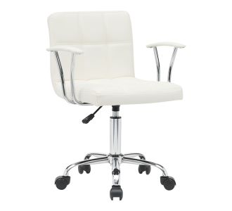 Καρέκλα γραφείου Buleco pakoworld pu σε λευκή απόχρωση 56x46x74-86εκ |  Καρέκλες γραφείου στο espiti