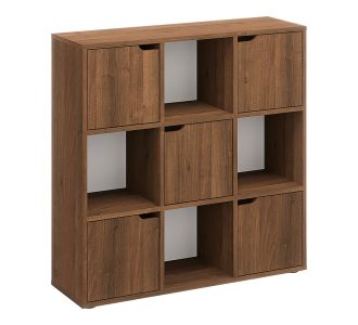 Βιβλιοθήκη Bookel pakoworld σε καρυδί απόχρωση 88.5x27.5x89.3εκ |  Βιβλιοθήκες στο espiti