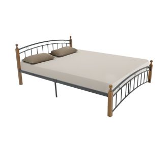 Κρεβάτι Clarive pakoworld ξύλο σε καρυδί απόχρωση-μαύρο μέταλλο 160x200εκ |  Κρεβάτια στο espiti