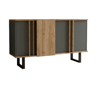 Μπουφές Amanda I pakoworld σε ανθρακί-καρυδί απόχρωση 160x74x79εκ |  Μπουφέδες στο espiti