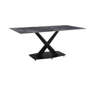 Τραπέζι Tafel pakoworld Sintered stone μαύρο με μεταλλικά πόδια σε μαύρη απόχρωση 180x90x76εκ |  Τραπέζια στο espiti