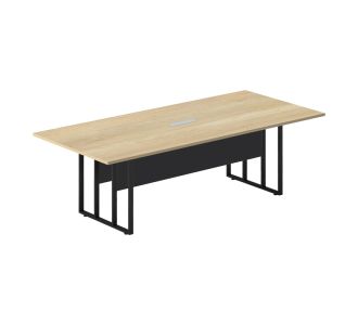 Τραπέζι συνεδριάσεων Lotus pakoworld μέταλλο-ξύλο σε oak-σκούρο γκρι 240x120x75εκ |  HOT DEALS στο espiti