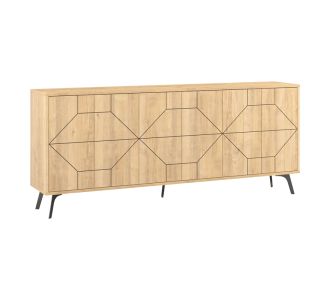 Μπουφές Bufel pakoworld σε φυσική απόχρωση 181x35x77.4εκ |  Μπουφέδες στο espiti
